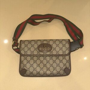 Gucci Neo Vintage Web Belt Bag Brown - 100% Authentic